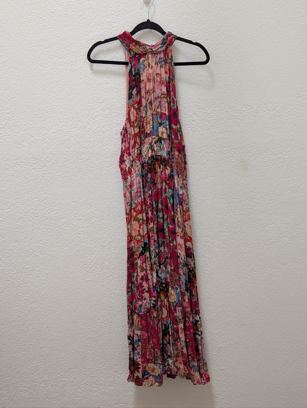 Anthropologie The Somerset Maxi Dress: Halter Edition - Pink Mosaic Floral - Picture 5 of 7